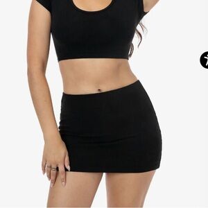 Los Angeles Apparel black tube mini skort